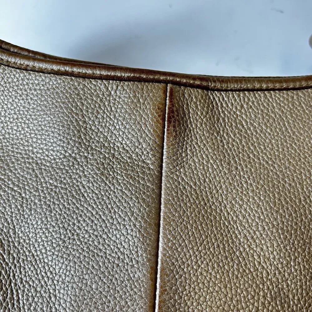 Coach Penelope F16533 Champagne Gold Metallic Leather Crossbody Bag
